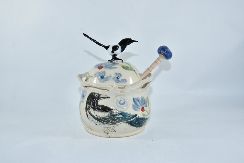 Magpie Ceramic Kitchen Canister for Tea Coffee Sugar Salt Etsy