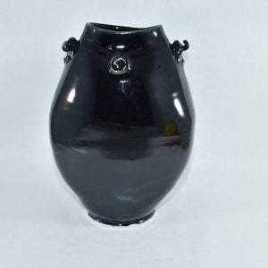 Porcelain Vase in Black Glaze. Stunning Handmade Pottery. image 1