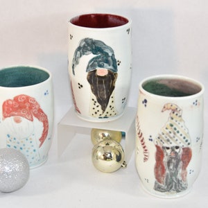 Large Coffee Mugs with Wizards, Holds 18 ounces. Handmade Pottery Cups, Stoneware mug image 2