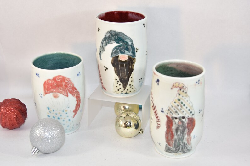 Large Coffee Mugs with Wizards, Holds 18 ounces. Handmade Pottery Cups, Stoneware mug image 2