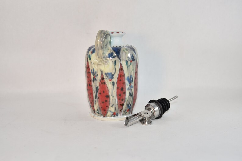 Olive Oil Decanter Ceramic Cruet Oil Dispenser with Pour Spout image 3