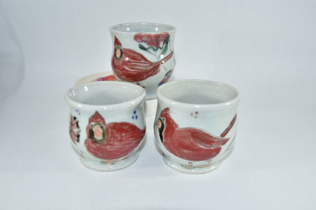 Espresso Cup With Red Cardinal. Tea Cup. Wine Tumbler. Juice Glass ...