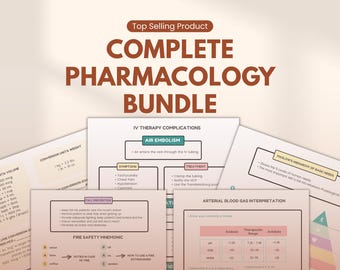 Komplettes Arznei-Bundle | Nurse Studie Notizen PDF | NCLEX Prep | Digitaler Download