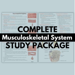 6 Pages MCAT Biology Chapter 11 - Musculoskeletal System (Study Notes) | Medical Study Notes | Nurse Notes | Anatomy and Physiology Study