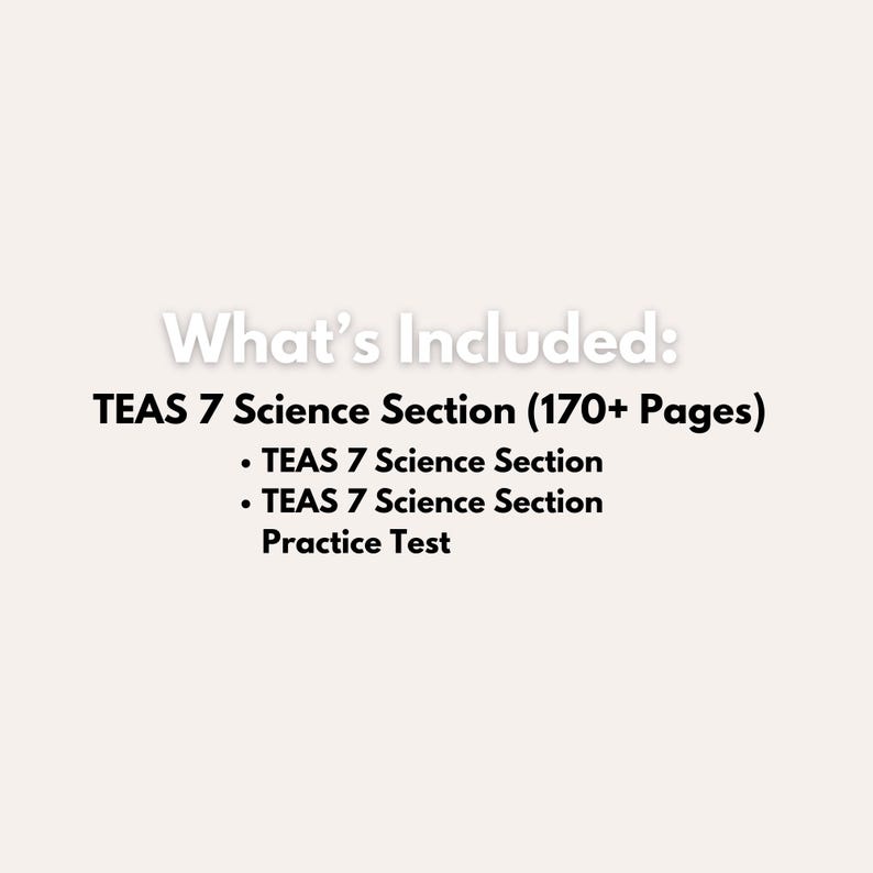 TEAS 7 Science Section Bundle | 53 Pages | TEAS Notes | Study Notes ...