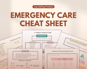 Notfallpflege Spickzettel PDF | Pflegeleitfaden | NCLEX und ER Klinische Fähigkeiten | Nurse & Med School Notizen | Digitaler Download