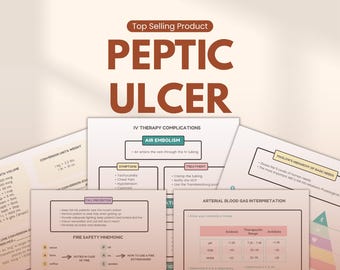 Resumo em PDF sobre Úlcera Péptica | Guia de Enfermagem sobre Doenças e Distúrbios | Notas de Estudo para NCLEX e Enfermagem Médico-Cirúrgica | Download Digital