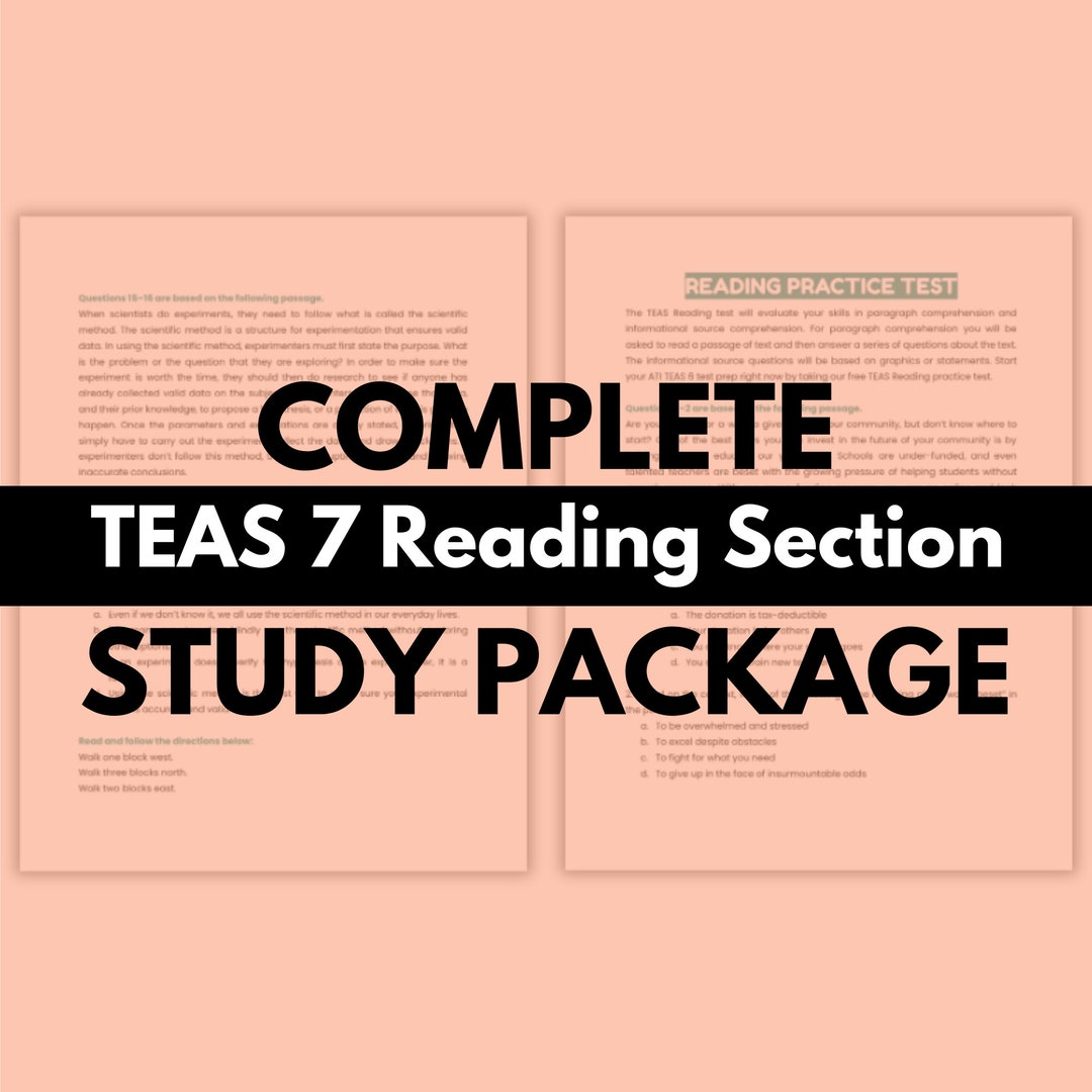 TEAS 7 Reading Section Bundle | 53 Pages | TEAS Notes | Study Notes - Etsy