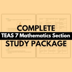 TEAS 7 Mathematics Section Bundle | 59 pages | TEAS Notes | Study Notes