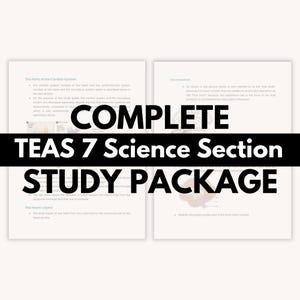 TEAS 7 Science Section Bundle | 53 pages | TEAS Notes | Study Notes | Guaranteed High Score