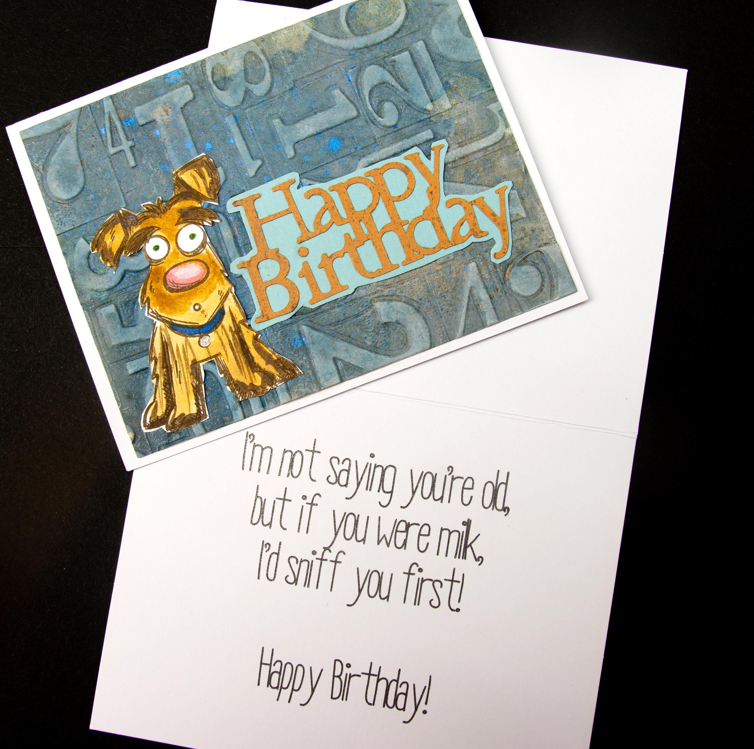 Funny Dog Birthday Card for Men, Embossed Numbers, Adult Humor ...