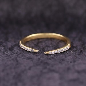 Offener Ehering Gold Lücke Ehering Runder Ehering Labor gewachsener Ehering Gelbgold Ring Geburtstagsgeschenk für Sie