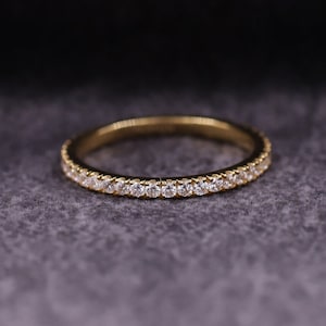 Lab Grown Diamond Wedding Band, 2MM 14K Gold Full Eternity Ring, IGI Certified Stacking Band, Anniversary Gift, Dainty Bridal Set Jewelry