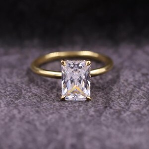 Radiant Cut Lab Grown Diamond Hidden Halo Solitaire Engagement Ring, 14K Solid Gold IGI Certified Radiant Diamond Ring,Anniversary Ring
