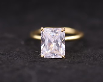 Lab Grown Diamond Ring, Radiant Cut Lab Diamond Engagement Ring, Radiant Cut, Lab Created Diamond Ring IGI Certified, Birthday Gift for Wife