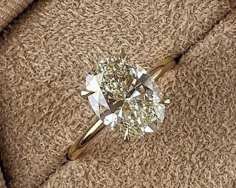 Gold Oval Engagement ring Travel ring Unique Silver Promise ring Wedding ring Simulated diamond ring Solitaire diamond ring Gift for her