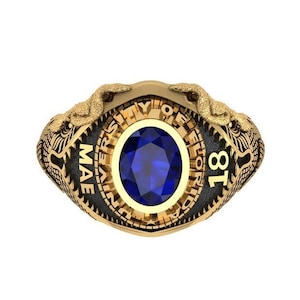 High School University Ring, Personalized University Ring, Class Ring, Graduation School Ring, Customized Class Ring, College Ring Gift