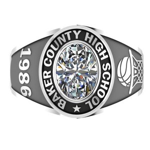 Personalized Class Rings, Senior Class Ring, Silver Graduation Ring, College Class Ring, School Ring, High School Class Ring,University Ring