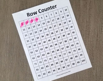 Row Counter Printable, PDF Download, Crochet and Knitting Row Tracker