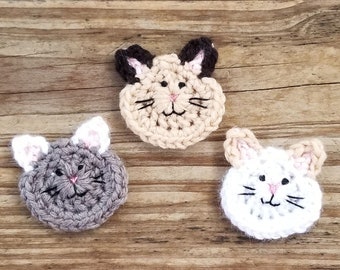 Cat Applique Crochet Pattern, PDF Download, DIY Pattern