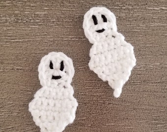 Ghost Applique Crochet Pattern, Halloween Embellishment, PDF Download