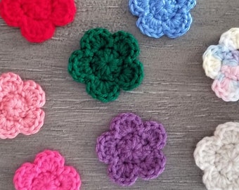 Flower Applique Crochet Pattern, PDF Download, Floral Embellishment