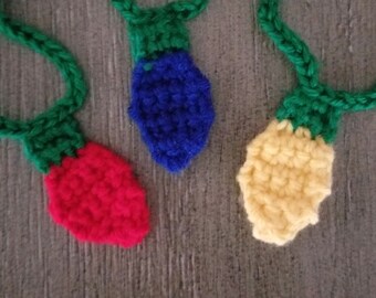 Christmas Light Bulb Applique Crochet Pattern , PDF Download, Holiday Decor