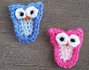 Owl Applique Crochet Pattern, PDF Download, Animal Embellishment