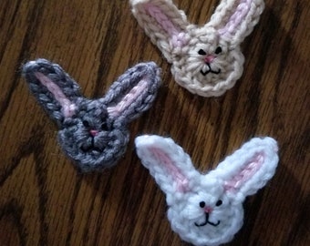 Bunny Applique Crochet Pattern, PDF Download, Animal Embellishment