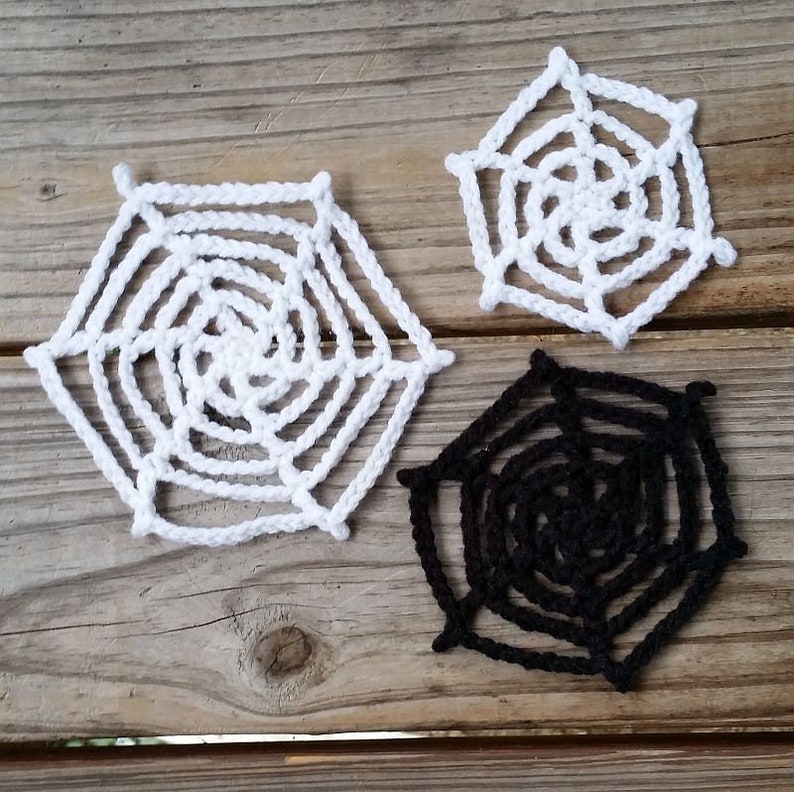 Spiderweb Crochet Appliqué crochet pattern listing photo by HCKCrafts