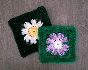 Flower Afghan Square Crochet Pattern, PDF Download, Blanket Square