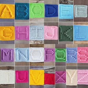 Crochet Alphabet Pattern, Bobble Afghan Square, Crochet Pattern Bundle, PDF Download