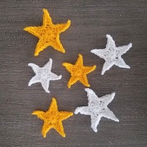 Crochet Pattern Star Applique, PDF Download, Crochet Embellishment Pattern image 1