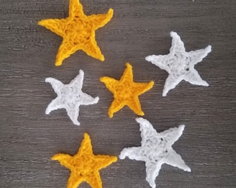 Crochet Pattern Star Applique, PDF Download, Crochet Embellishment Pattern