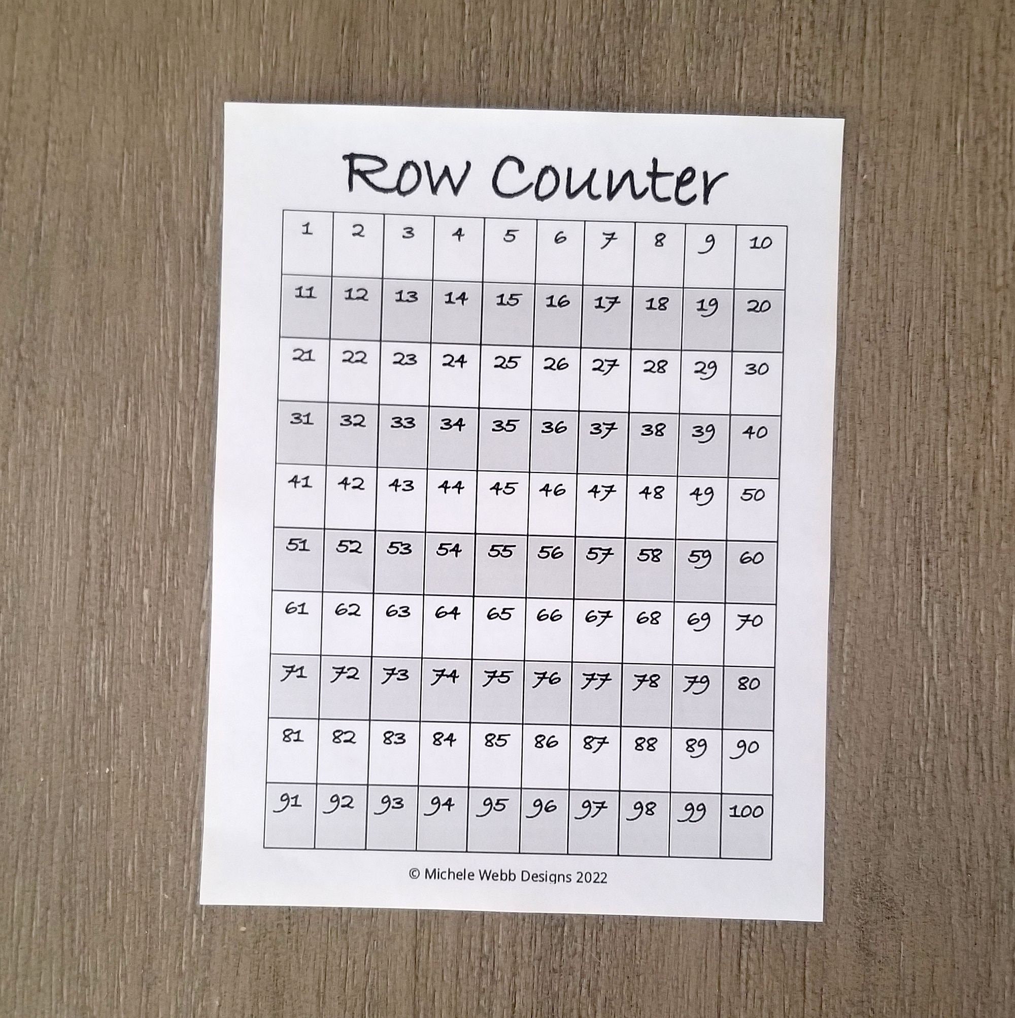 Printable Row Counter Makes Your Notes Prettier – Knitting