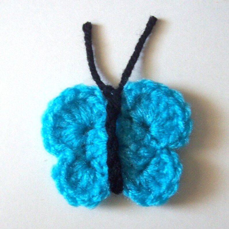 Butterfly Applique Crochet Pattern, PDF Download, Insect Embellishment image 7