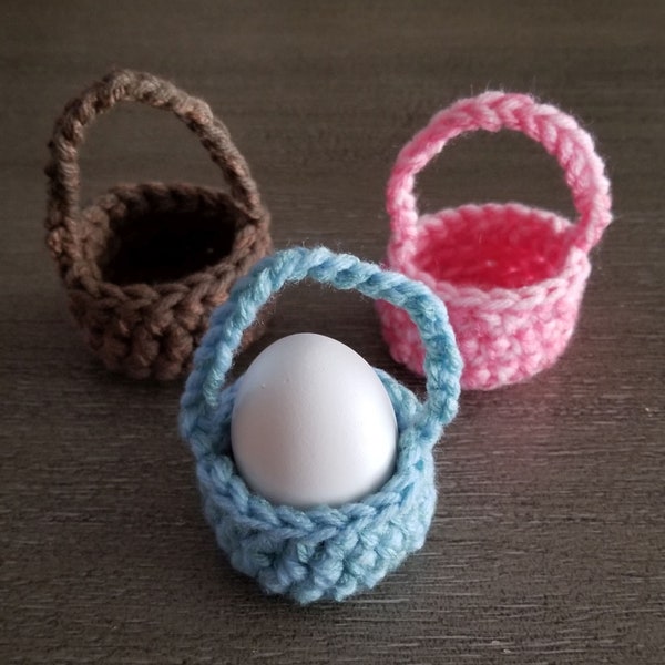 Mini Easter Basket Crochet Pattern, PDF Download, Holiday Decoration