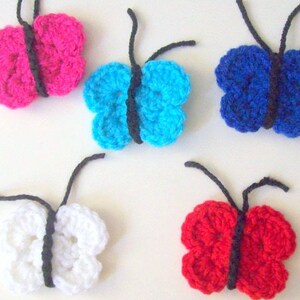 Butterfly Applique Crochet Pattern, PDF Download, Insect Embellishment