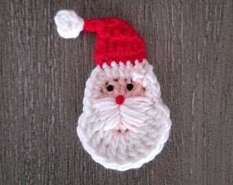 Santa Claus Applique Crochet Pattern,  PDF Download, Christmas Holiday Decor