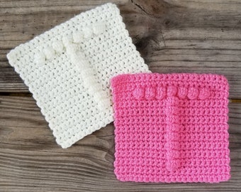 Letter T Afghan Square Crochet Pattern, PDF Download, Easy Crochet Pattern, Bobble Blanket Square