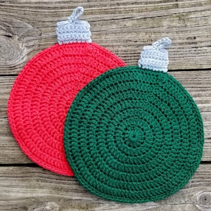 Ornament Potholder Crochet Pattern, PDF Download, Holiday Decor image 1