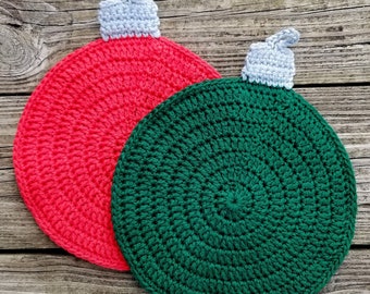 Ornament Potholder Crochet Pattern, PDF Download, Holiday Decor