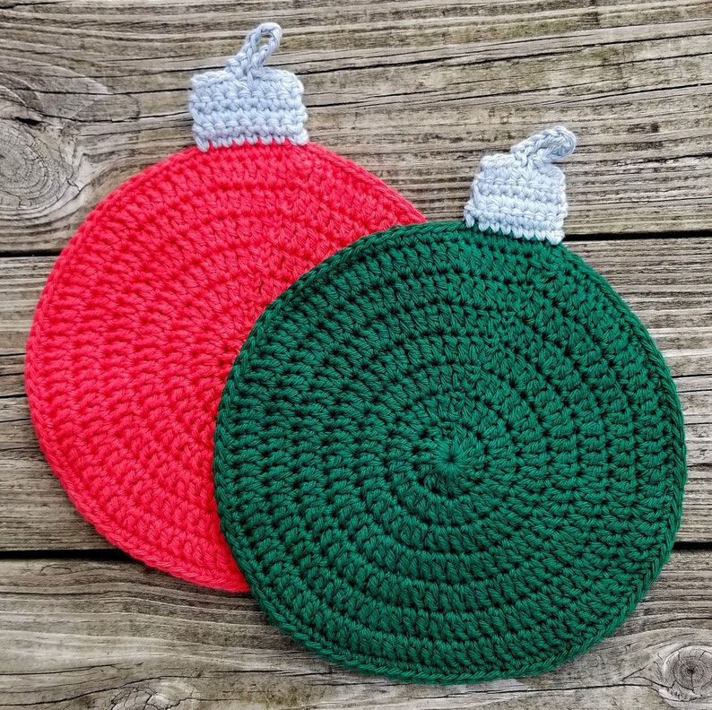 Ornament Potholder Crochet Pattern, PDF Download, Holiday Decor image 1