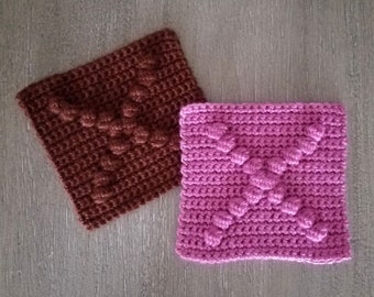Letter X Afghan Square Crochet Pattern, PDF Download, Blanket Square Crochet Pattern
