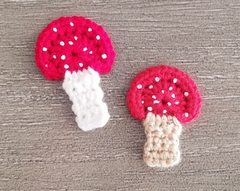 Mushroom Applique Crochet Pattern, PDF Download, Toadstool Embellishment