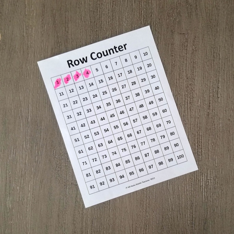 Row Counter Printable, PDF Download, Crochet and Knitting Row Tracker ...