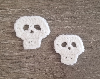 Crochet Pattern Skull Applique, PDF Download, Halloween Embellishment