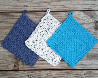 Woven Potholder Crochet Pattern, PDF Download, Kitchen Crochet