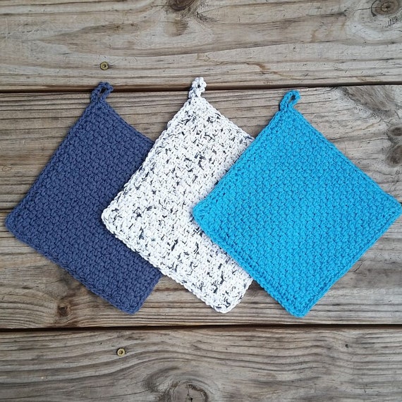 Woven Potholder Crochet Pattern, PDF Download, Kitchen Crochet