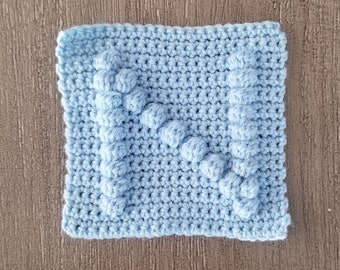 alphabet afghan square crochet pattern bobble afghan square etsy
